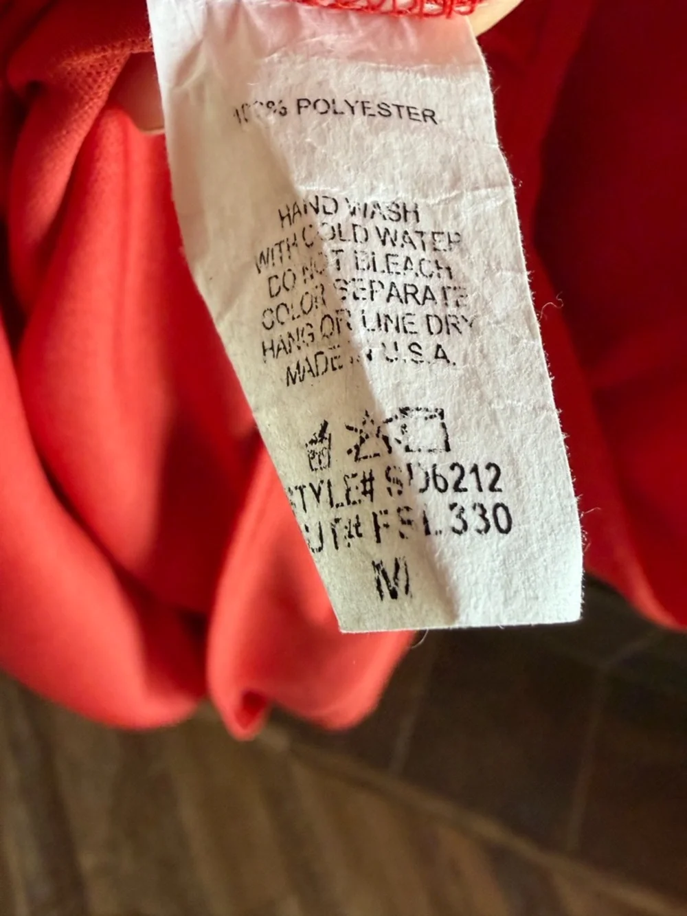 Sleeveless Ruffle V-Neck Dress in Coral orange/Red - Picture 4 of 4